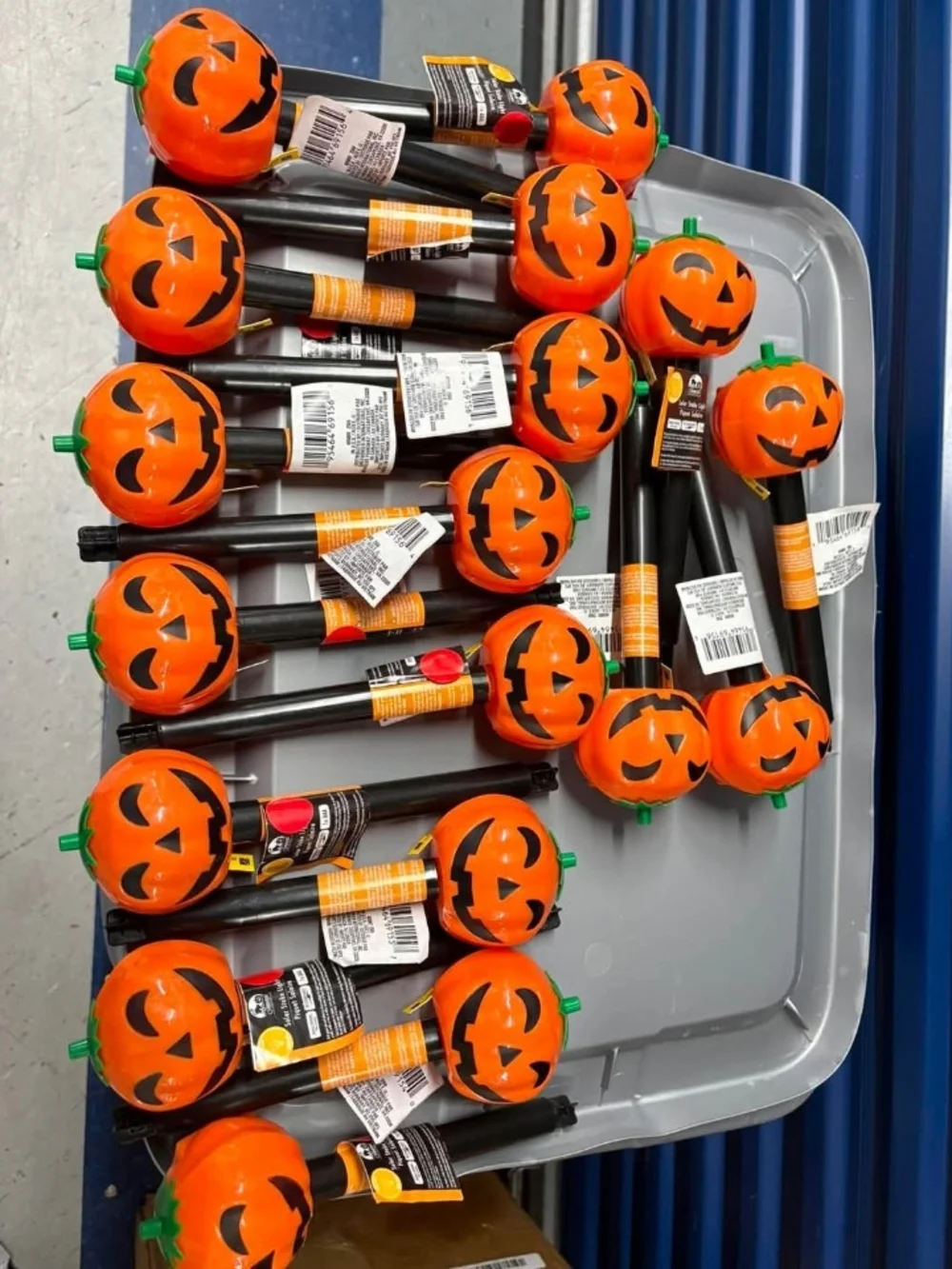 Halloween Pumpkin Party Picks - Orange Jack-O'-Lantern Party Sticks